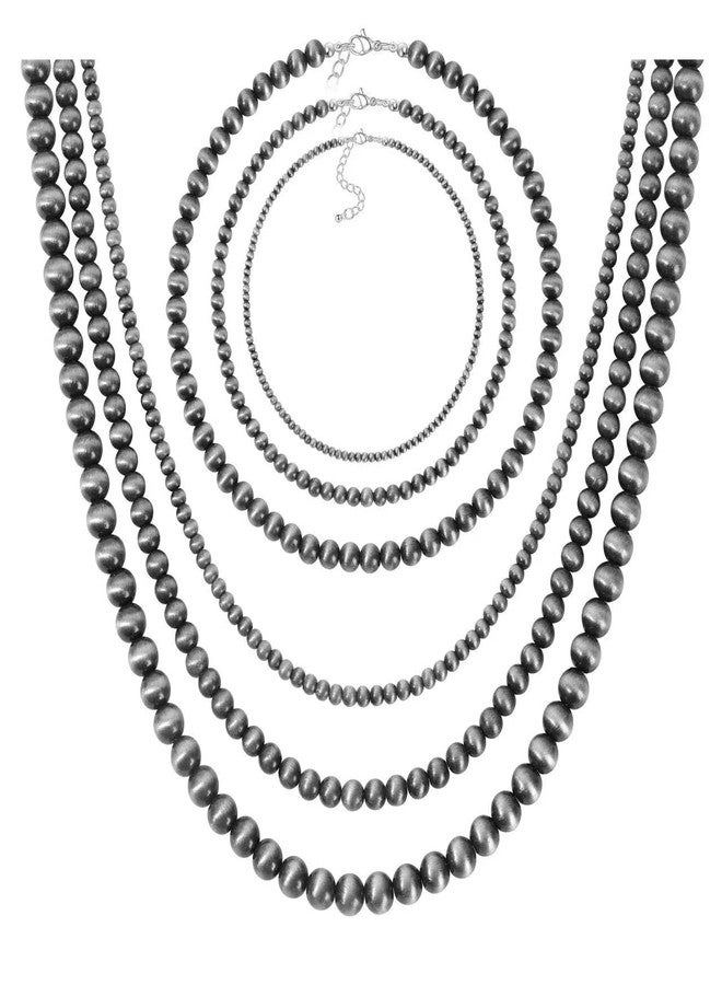 MOZAKA 1-4Pcs Western Navajo Pearl Choker Necklace for Women Western Beaded Choker Adjustable Boho Vintage Necklace Jewelry Gifts - Image 1